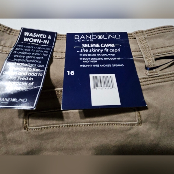 NWT Bandolino Jeans Selene Stretch Denim Comfort Capri Pants Skinny Womens 16 - Picture 7 of 15